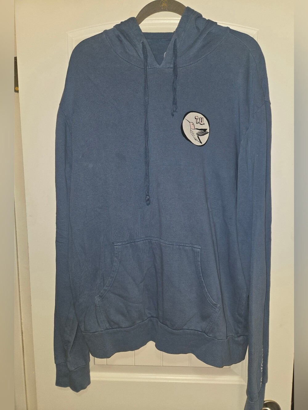 Unisex Blue Pullover Hoodie - Casual Long-Sleeve Lightweight Sweatshirt